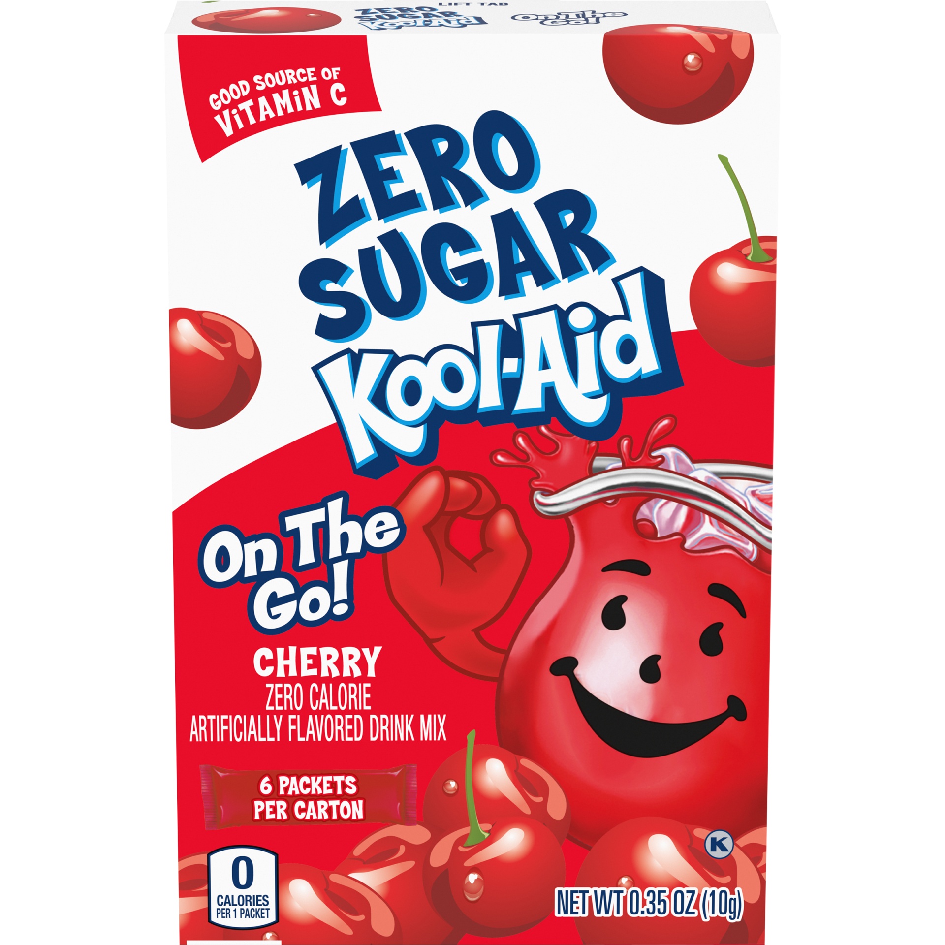 slide 1 of 1, Kool-Aid Cherry Zero Sugar Artificially Flavored Powdered Soft Drink Mix On-the-Go-Packets - 6 ct; 0.35 oz, 6 ct; 0.35 oz