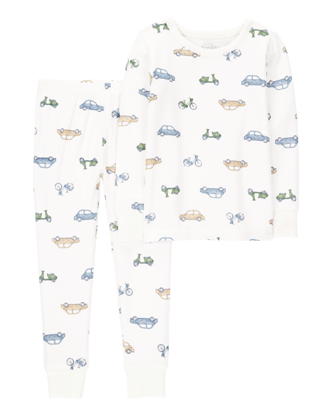 slide 1 of 3, Carter's Carters Toddler 2-Piece Car Print PurelySoft Pajamas Ivory 4T, 2 pc