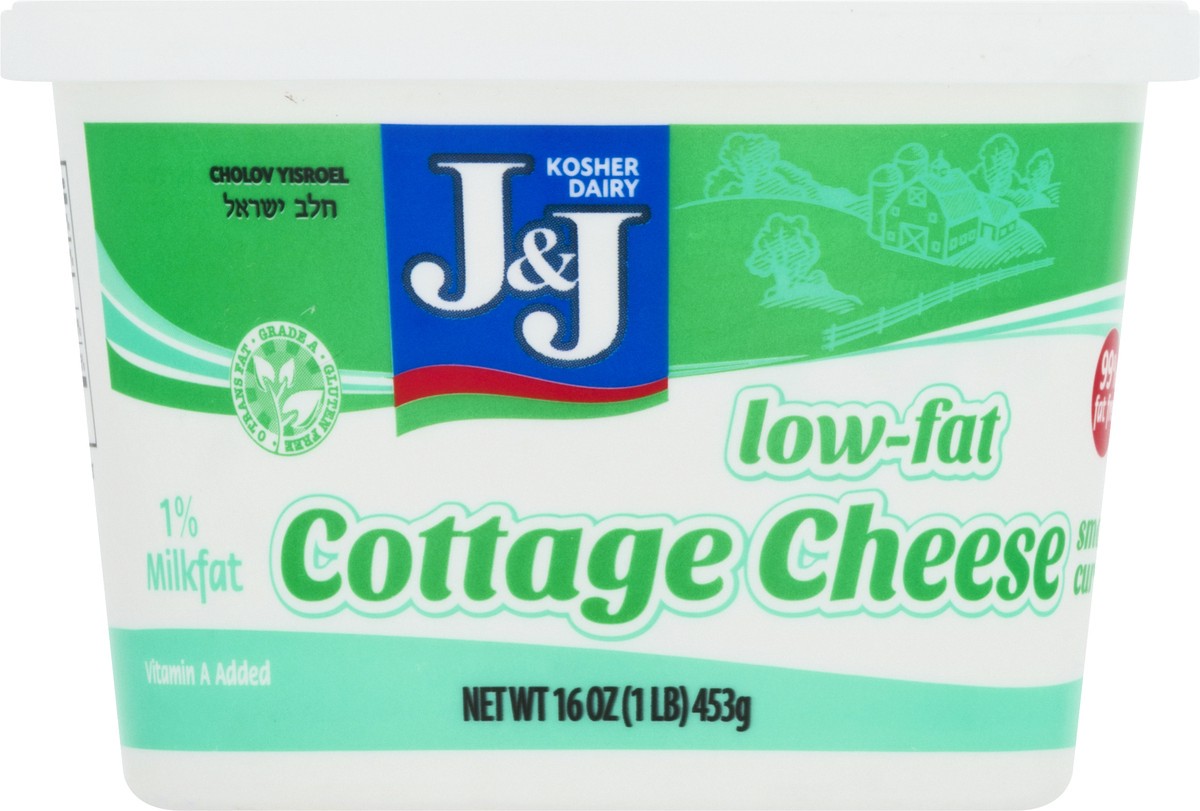 slide 1 of 9, J&J 1% Milkfat Small Curd Low-Fat Cottage Cheese 16 oz, 16 oz