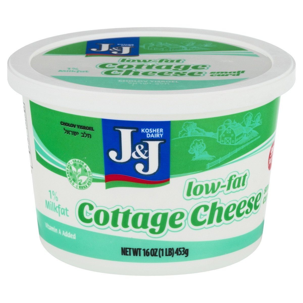 slide 1 of 9, J&J 1% Milkfat Small Curd Low-Fat Cottage Cheese 16 oz, 16 oz
