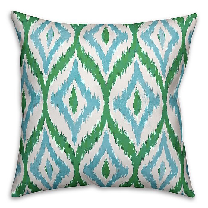 slide 1 of 1, Designs Direct Summer Ikat Indoor/Outdoor Square Throw Pillow - Teal/Green, 1 ct