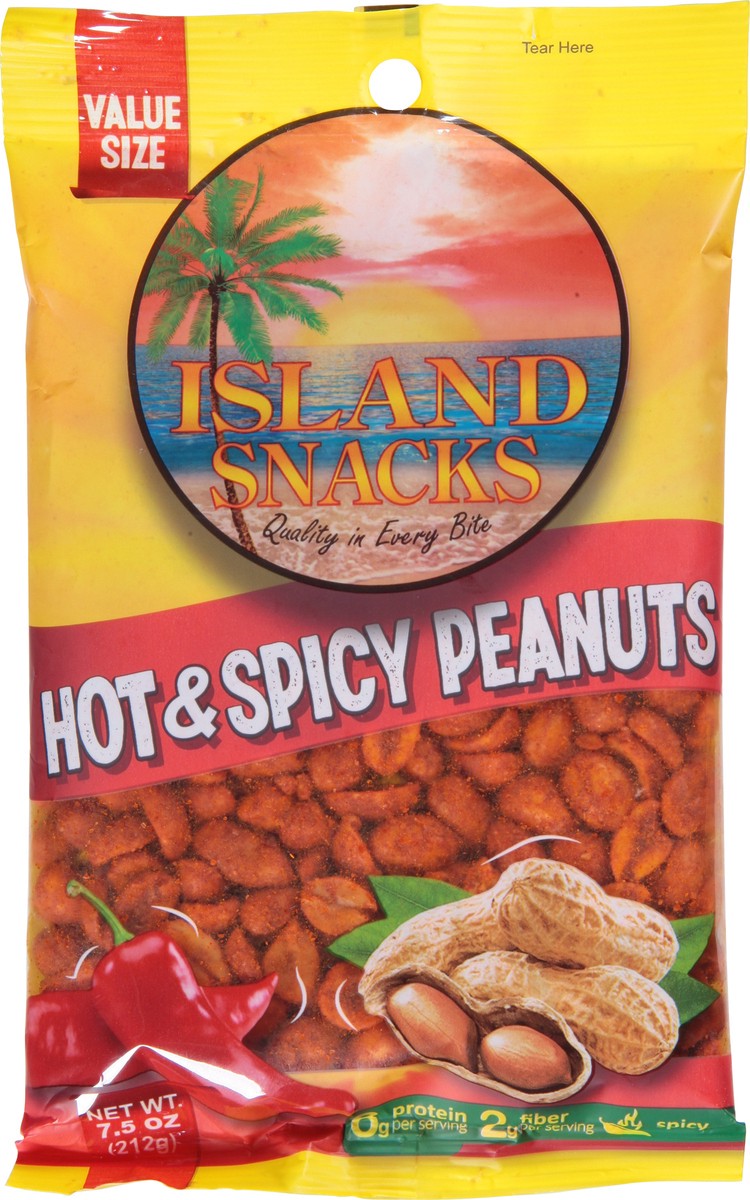 slide 2 of 14, Island Snacks Hot & Spicy Peanuts 7.5 oz, 7.5 oz