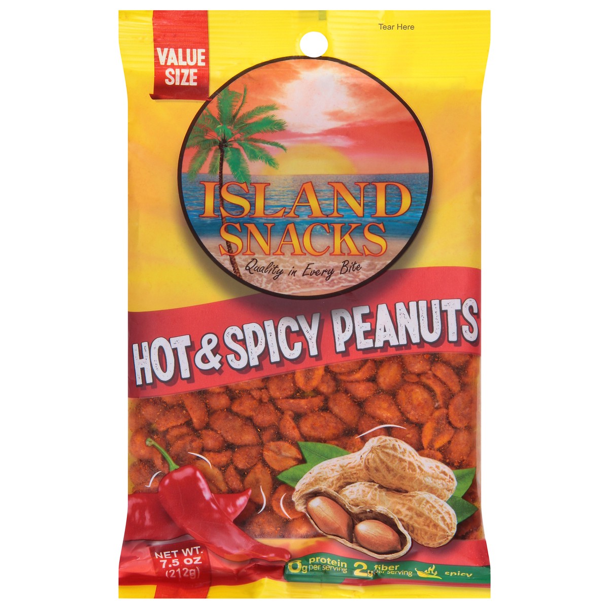 slide 11 of 14, Island Snacks Hot & Spicy Peanuts 7.5 oz, 7.5 oz