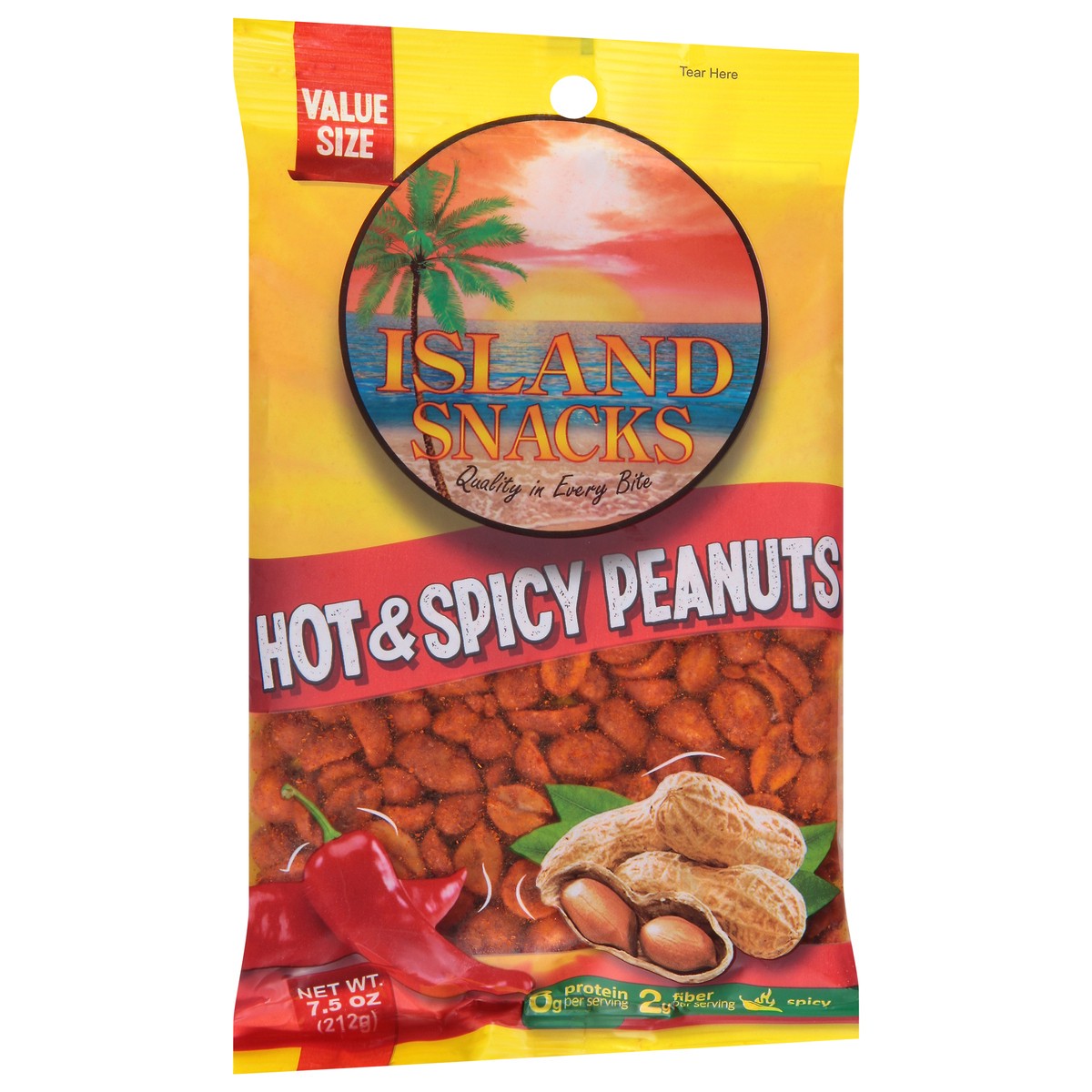 slide 3 of 14, Island Snacks Hot & Spicy Peanuts 7.5 oz, 7.5 oz