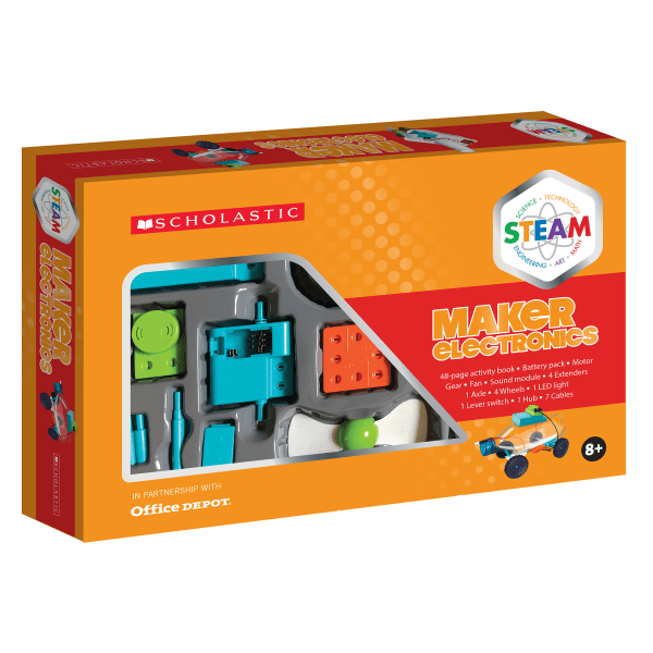 slide 1 of 8, Scholastic Steam Maker Electronics Activity Kit, Grades 2 To 5, 1 ct