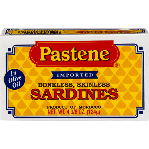slide 1 of 1, Pastene Boneless, Skinless Sardines, 4.37 oz