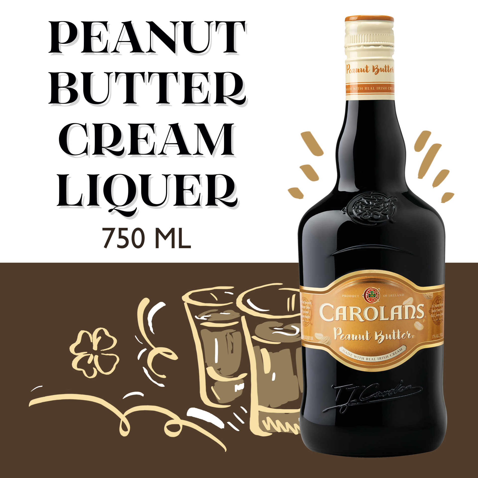 slide 3 of 3, Carolans Carolan's Peanut Butter Cream Liqueur, 750 ml