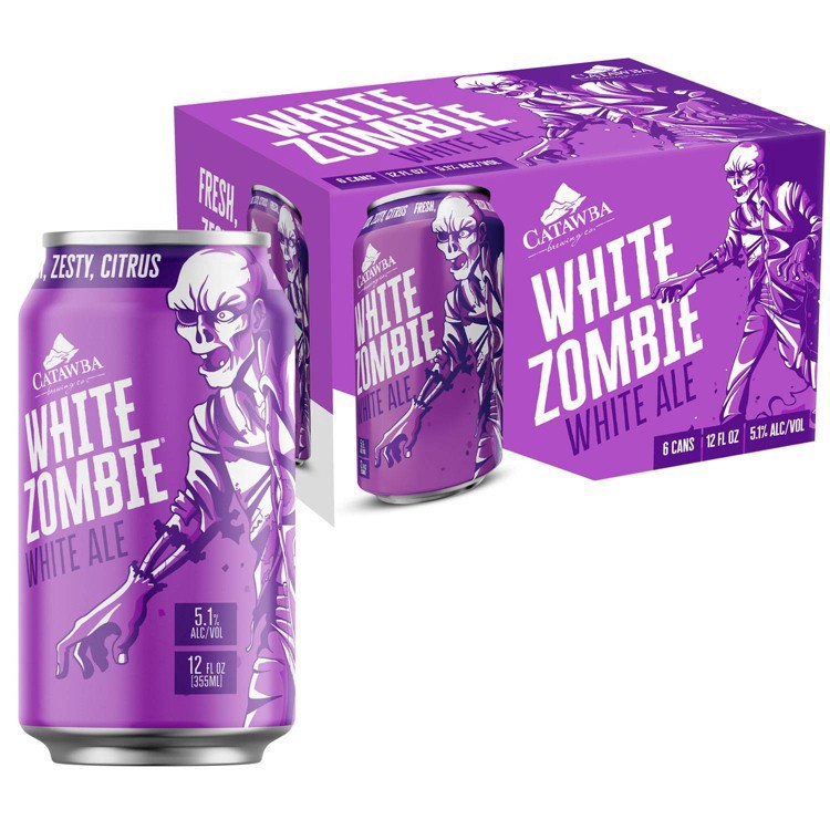 slide 3 of 7, Catawba Brewing Co White Ale White Zombie Beer 6 - 12 fl oz Cans, 6 ct; 12 oz