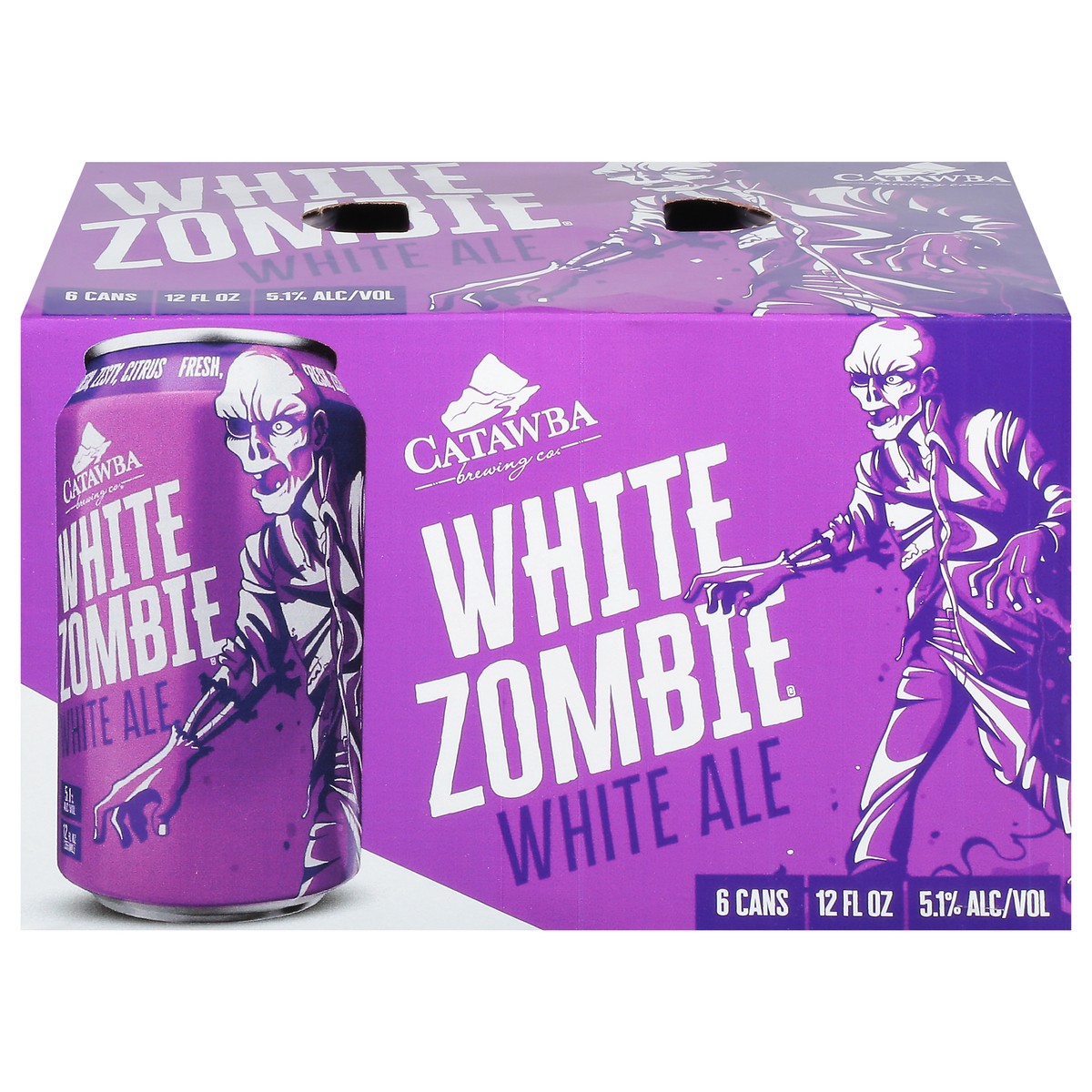 slide 1 of 7, Catawba Brewing Co White Ale White Zombie Beer 6 - 12 fl oz Cans, 6 ct; 12 oz