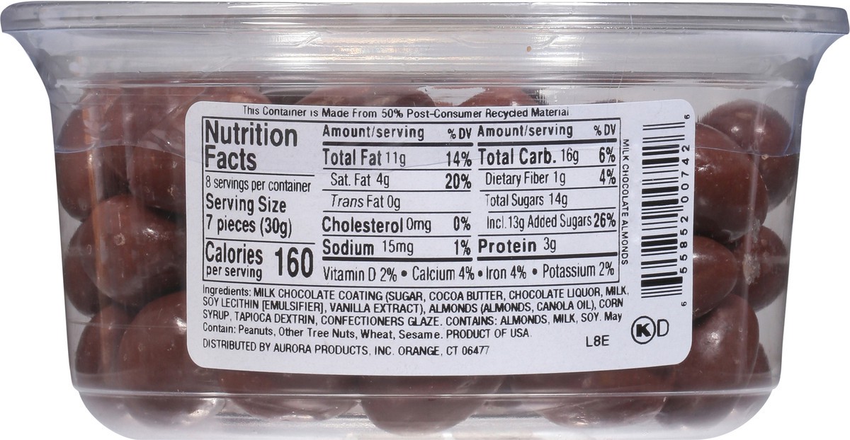 slide 8 of 9, Aurora Natural Milk Chocolate Almonds 9 oz, 9 oz