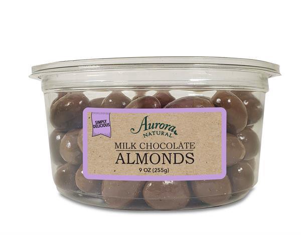 slide 1 of 9, Aurora Natural Milk Chocolate Almonds 9 oz, 9 oz