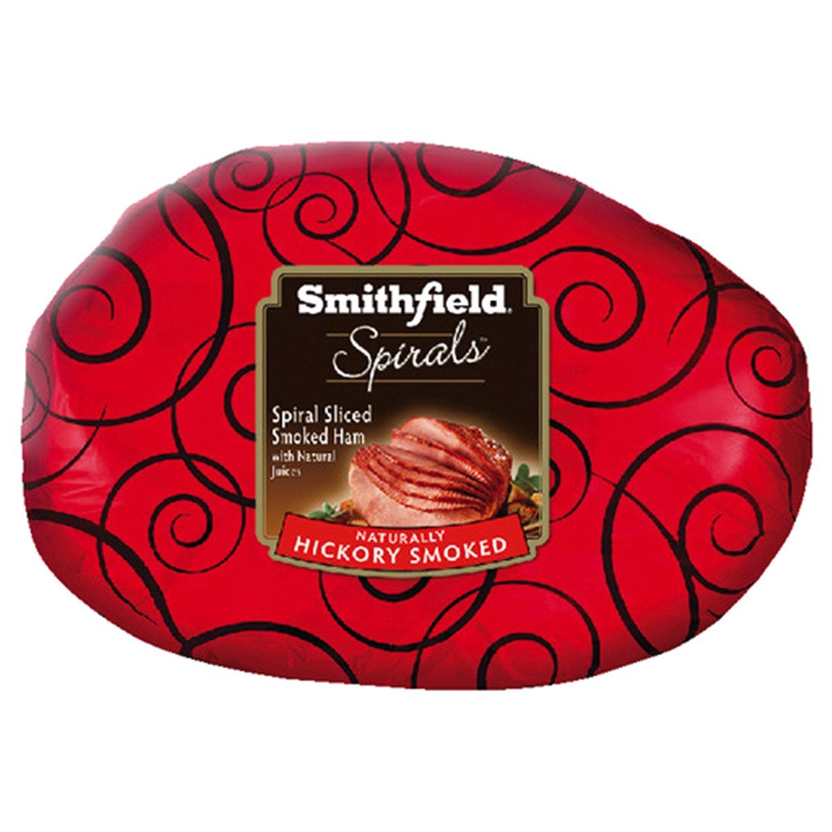 slide 1 of 1, Smithfield Spirals Flavored Sliced Smoked Ham with Natural Juices, Naturally Smoked Hickory, per lb
