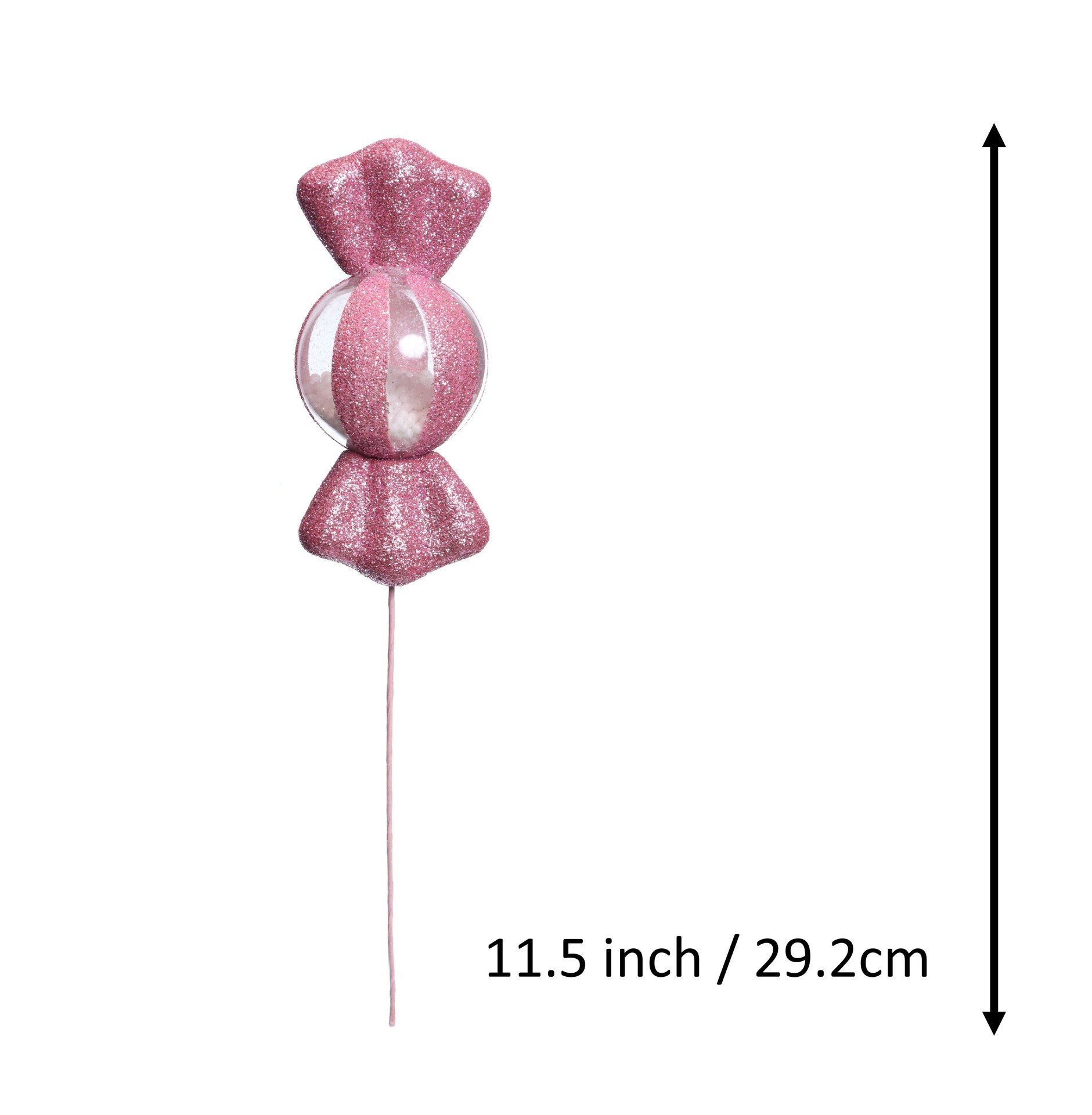 slide 2 of 3, 11.5" Pink Glitter Candy Globe Pick By Ashland, 2.25 in x 2.375 in x 11.5 in