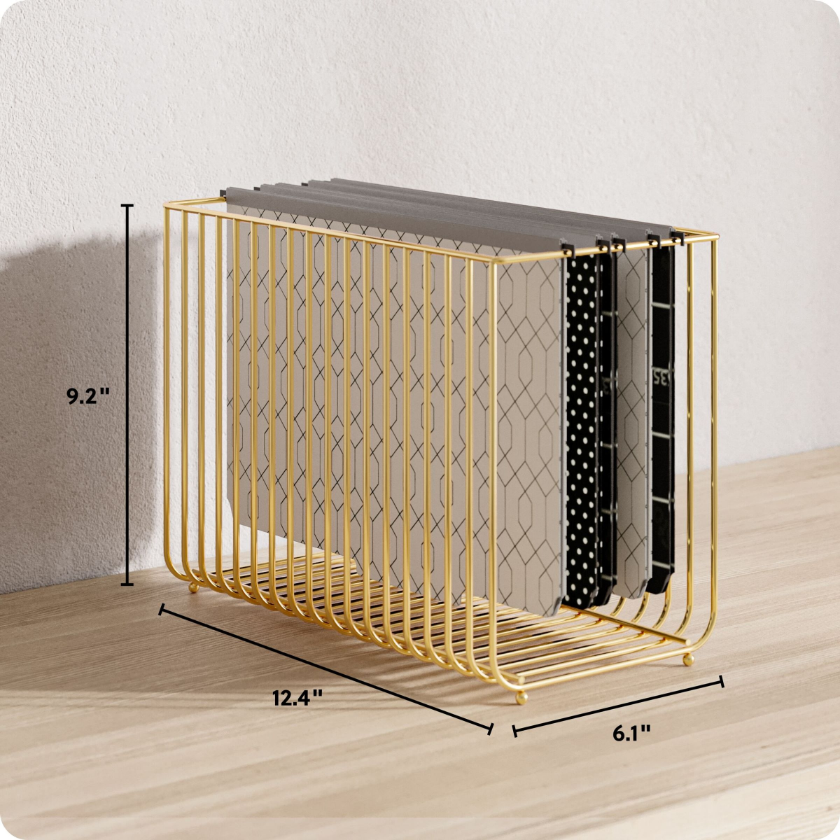 slide 4 of 9, U BRANDS UBrands Bent Wire Gold Hanging File Basket, 1 ct