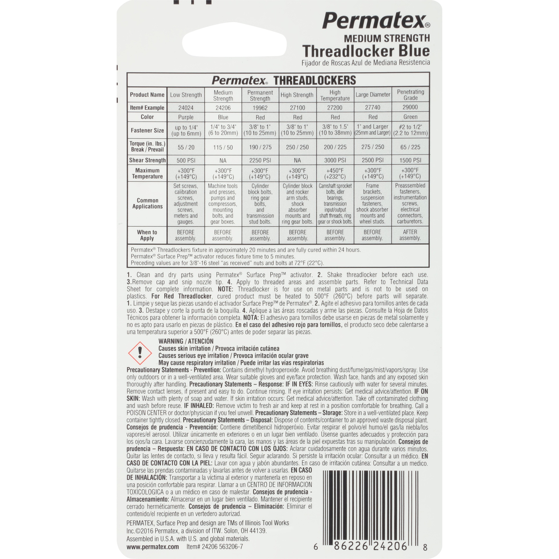 slide 3 of 4, Permatex Medium Strength Threadlocker Blue, 2.5 ml