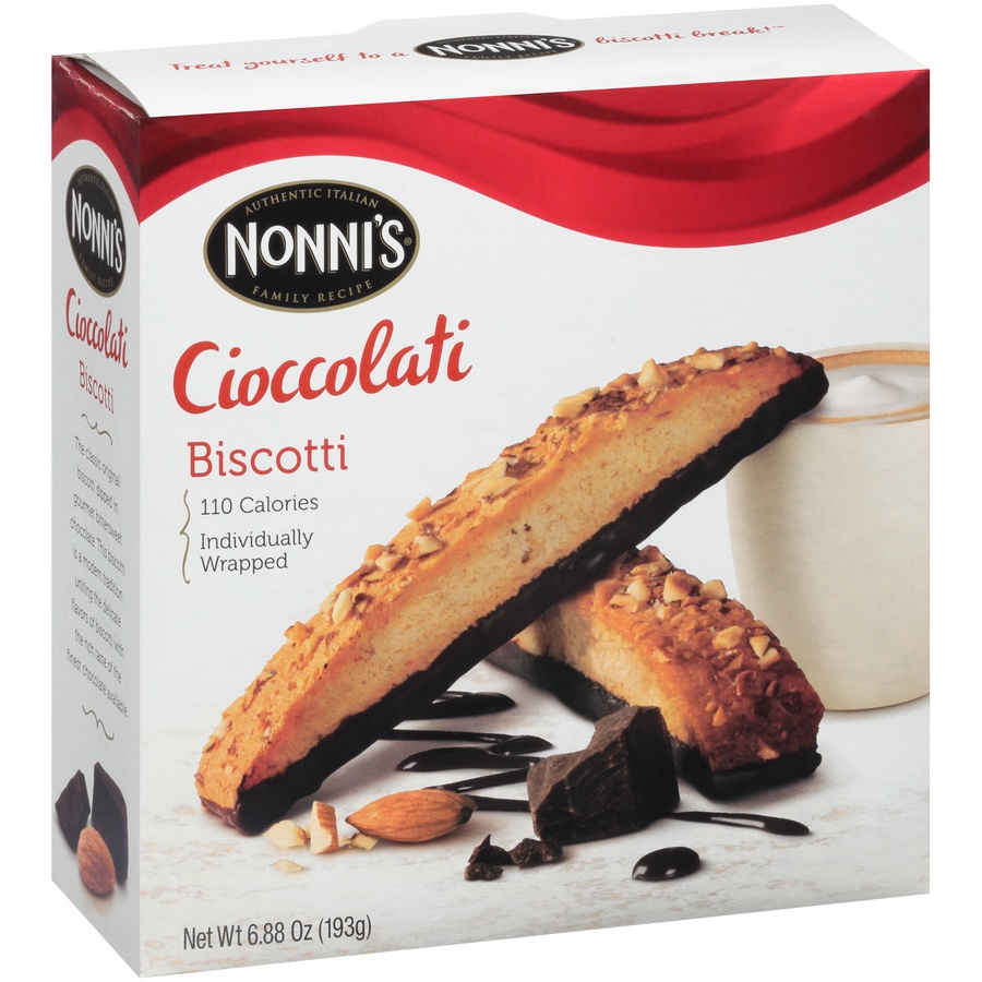 slide 9 of 15, Nonni's Cioccolati Biscotti, 8-count carton 6.88 oz, 8 ct