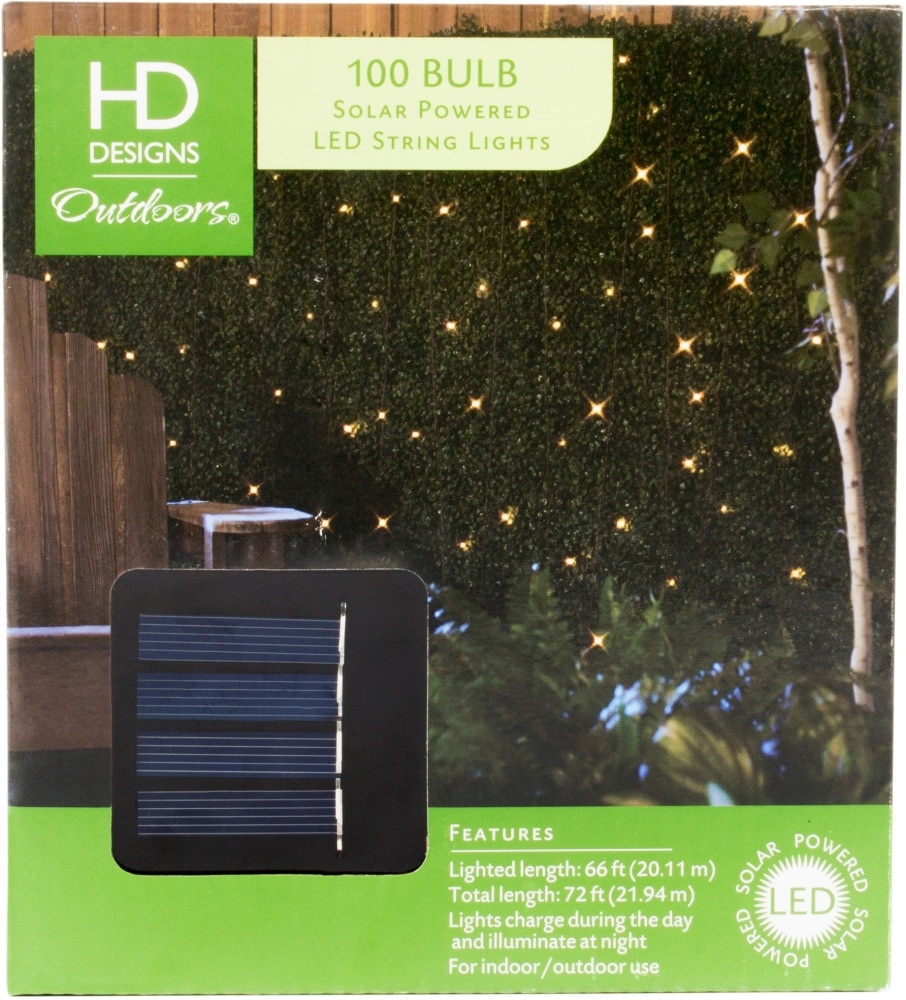 slide 1 of 1, HD Designs Outdoors Solar Led 100-Light String Lights, 1 ct