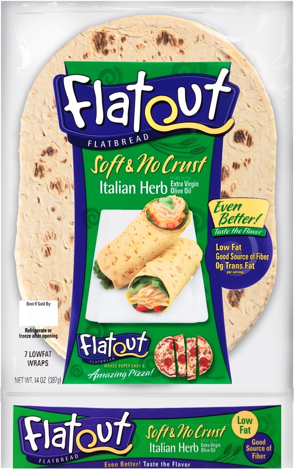 slide 1 of 1, Flatout Flatbread Italian Herb Bread 7ct, 14 oz