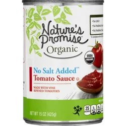Nature's Promise Organic No Salt Added Tomato Sauce