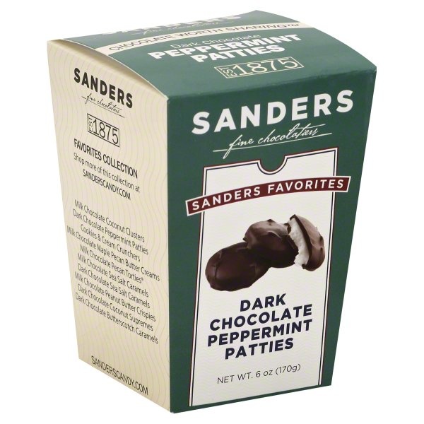 slide 1 of 1, Sanders Dark Chocolate Peppermint Patties, 6 oz