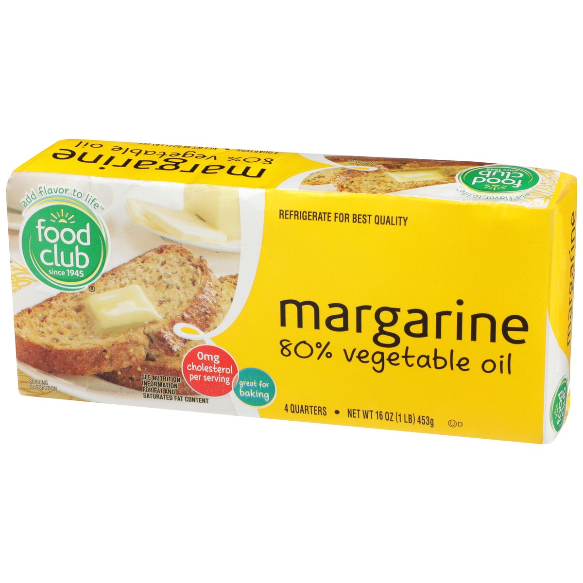 slide 3 of 9, Food Club Margarine 80% Vegetable Oil, 16 oz