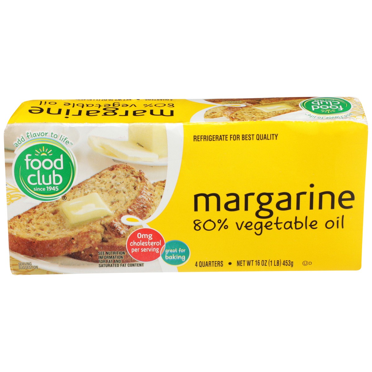 slide 1 of 9, Food Club Margarine 80% Vegetable Oil, 16 oz