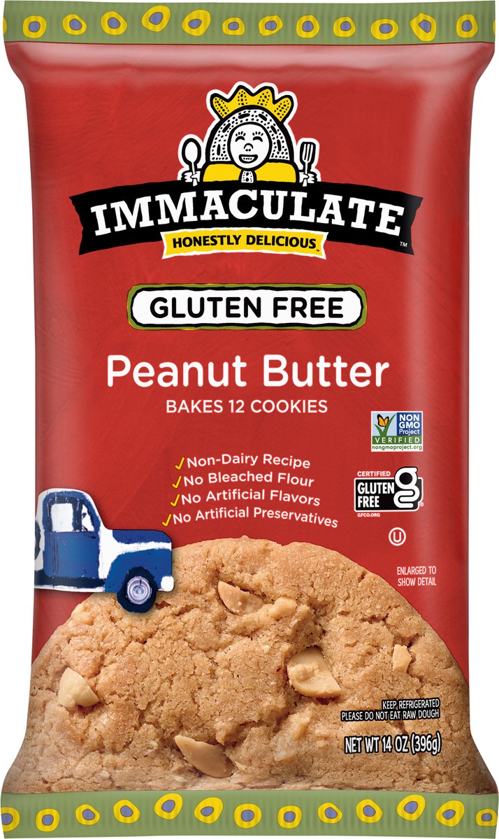 slide 12 of 14, Immaculate Baking, Peanut Butter Cookie Dough, Gluten Free, 12 Cookies, 12 ct; 14 oz