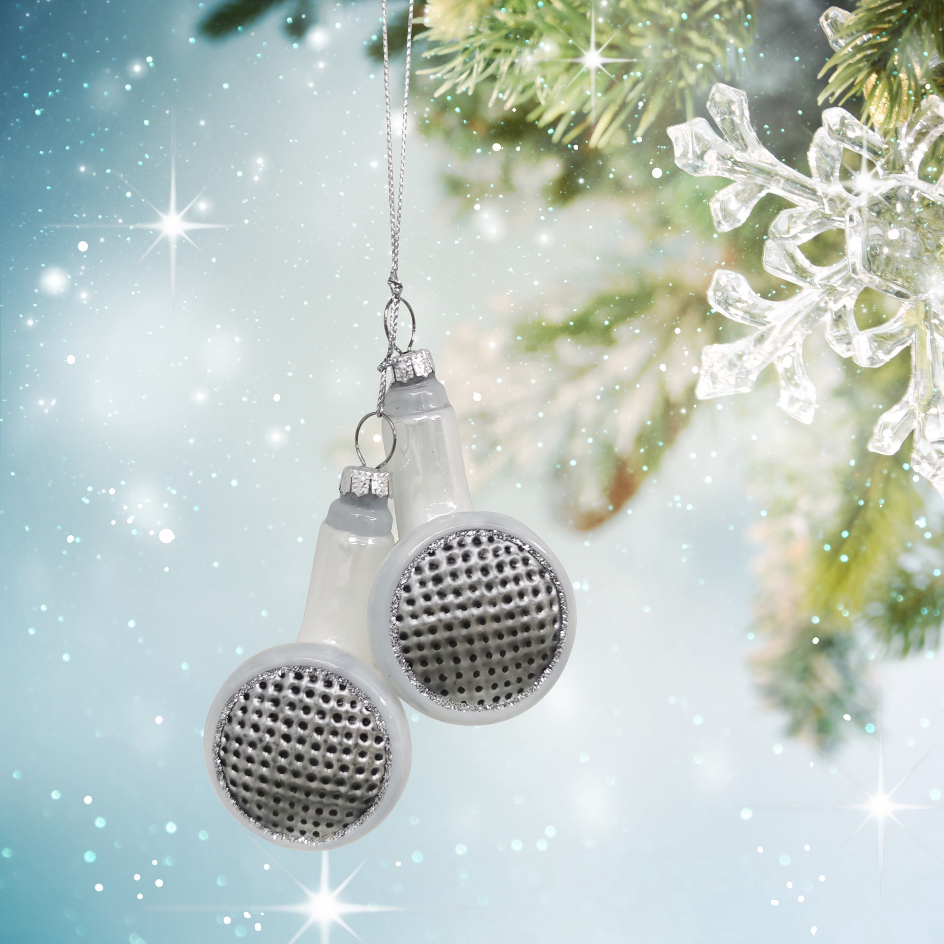 slide 3 of 3, 5" Headphones Glass Ornament By Ashland, 5 in