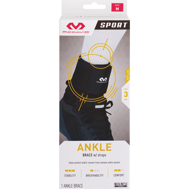 slide 1 of 1, Ankle Brace W/ Straps Medium, 1 ct