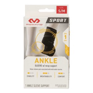 slide 1 of 1, Ankle Sleeve Wrap Support S/Med, 1 ct