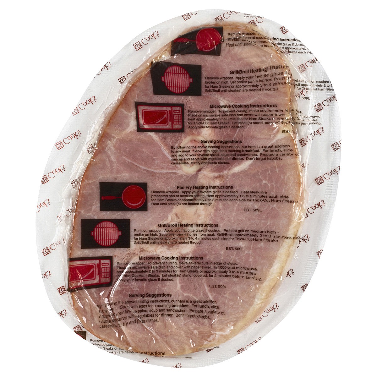 slide 2 of 2, Cooks Ham Steak, Sliced, Bone-In, Fully Cooked, per lb