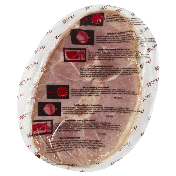 slide 4 of 5, Cooks Ham Steak, Sliced, Bone-In, Fully Cooked, per lb