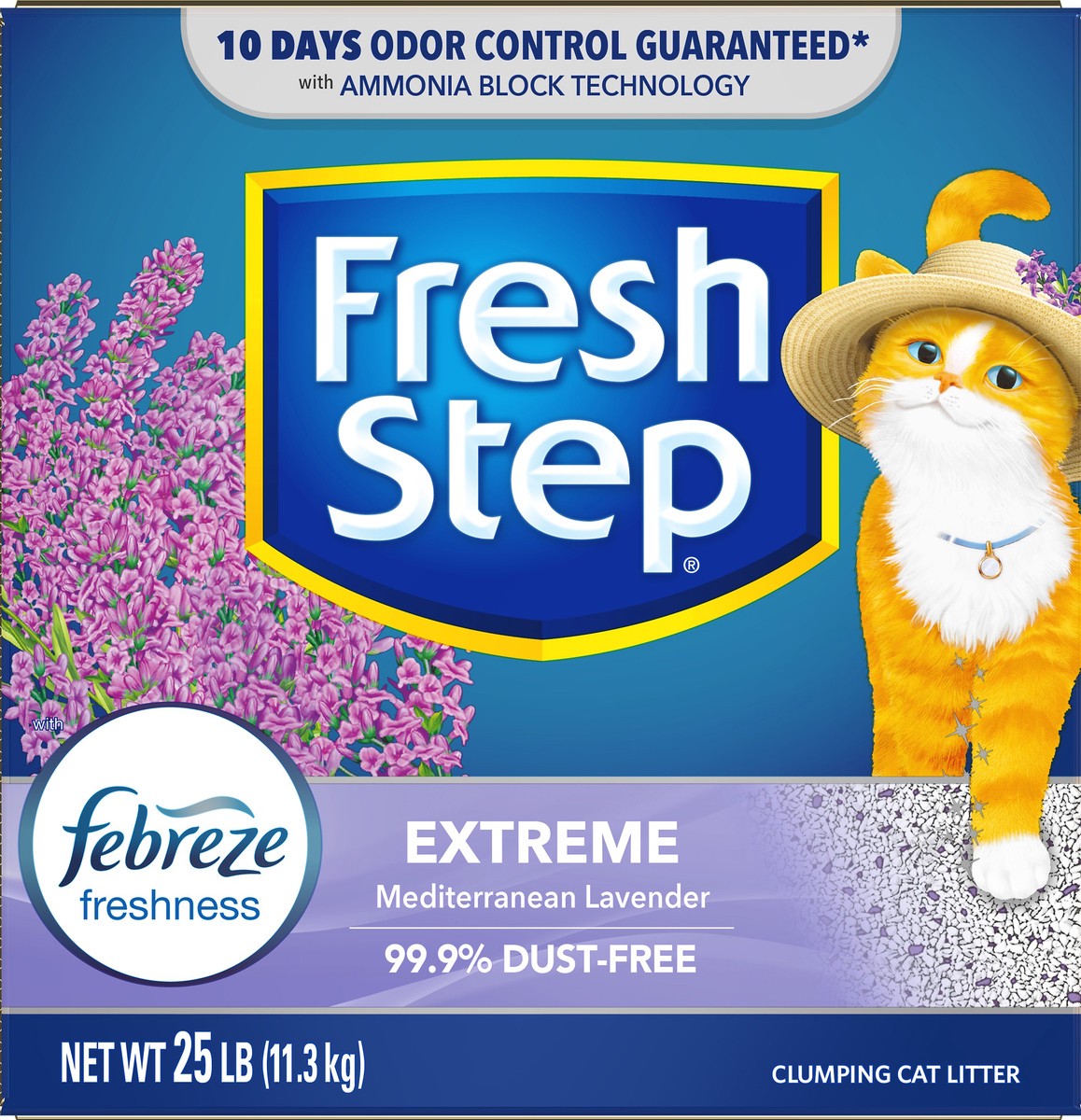 slide 5 of 8, Fresh Step Extreme Mediterranean Lavender Clumping Cat Litter 25 lb, 25 lb