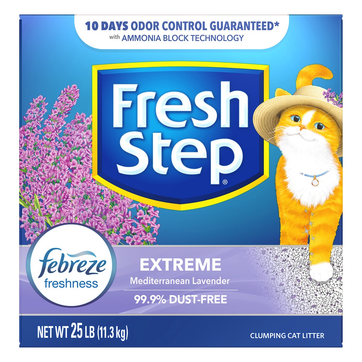 slide 3 of 8, Fresh Step Extreme Mediterranean Lavender Clumping Cat Litter 25 lb, 25 lb