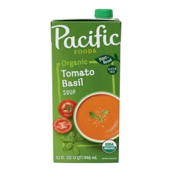 Pacific Foods Organic Tomato Basil Soup, 32 Oz Carton