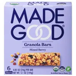 MadeGood Mixed Berry Granola Bars 6 - 0.85 oz Bars