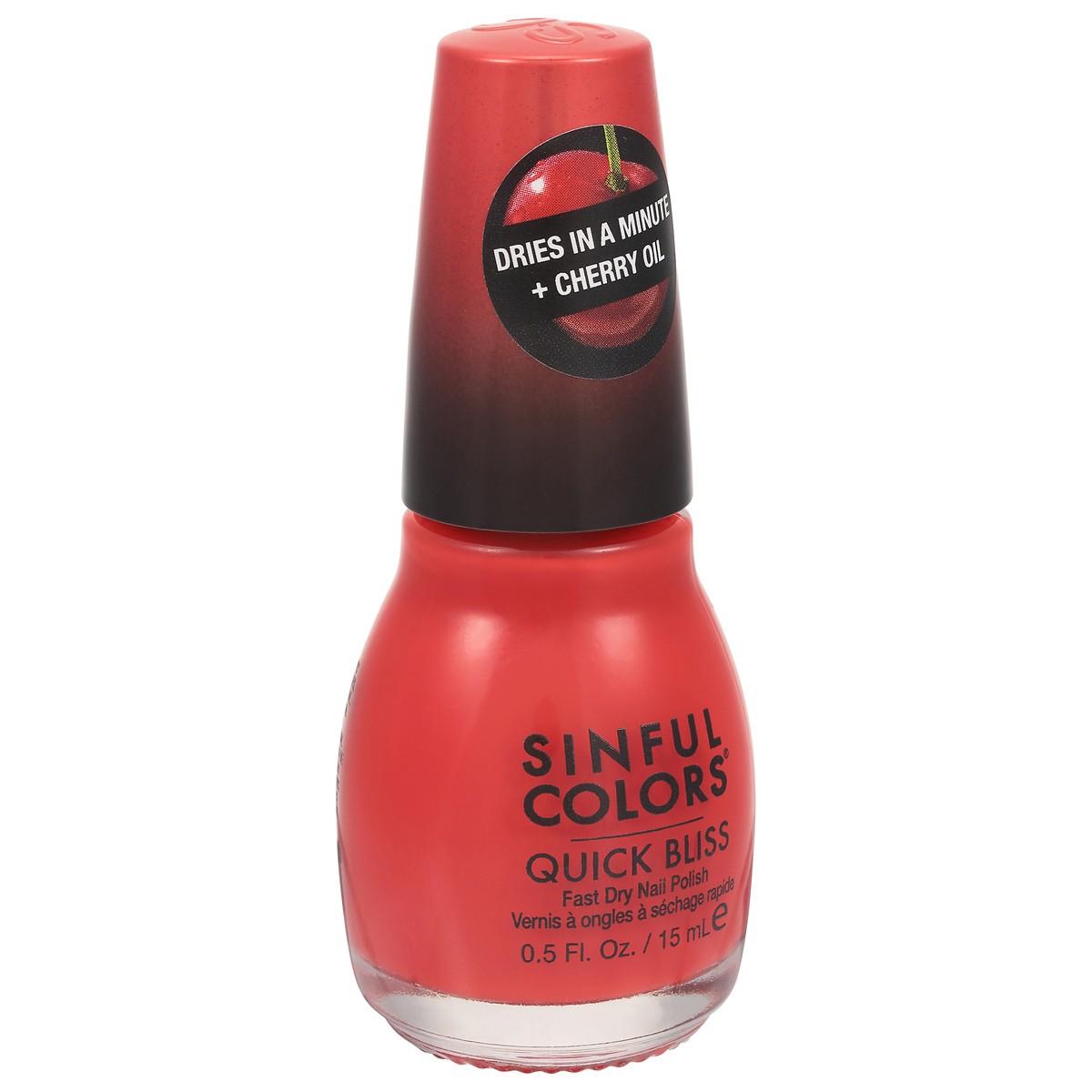 slide 2 of 9, Sinful Colors Quick Bliss Cherry Chaser 2672 Fast Dry Nail Polish 0.5 fl oz, 0.5 fl oz