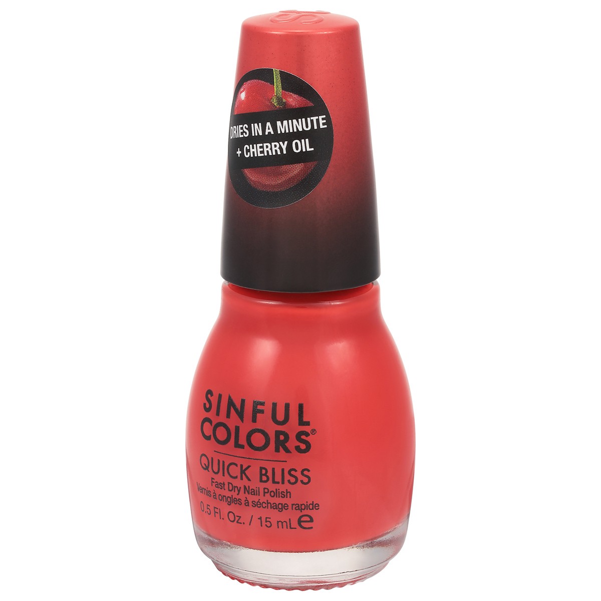 slide 4 of 9, Sinful Colors Quick Bliss Cherry Chaser 2672 Fast Dry Nail Polish 0.5 fl oz, 0.5 fl oz