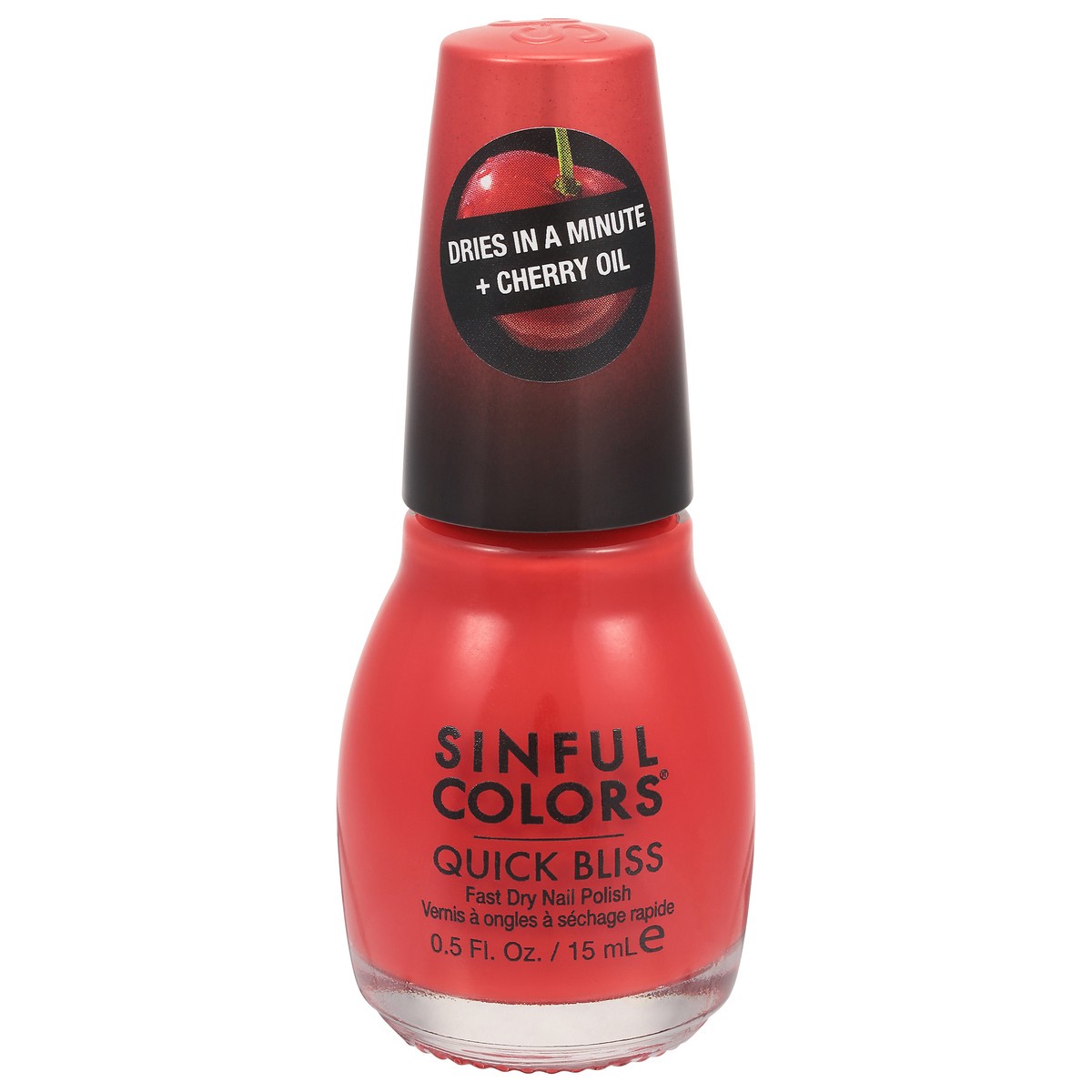 slide 1 of 9, Sinful Colors Quick Bliss Cherry Chaser 2672 Fast Dry Nail Polish 0.5 fl oz, 0.5 fl oz