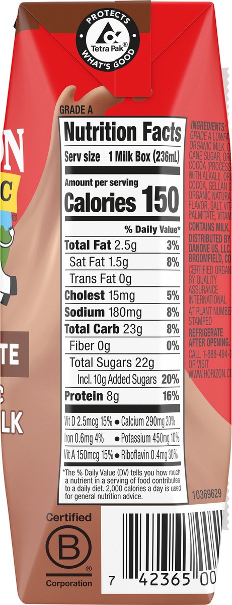 slide 6 of 14, Horizon Organic Chocolate Lowfat Milk 8 fl. oz. Carton, 8 fl oz