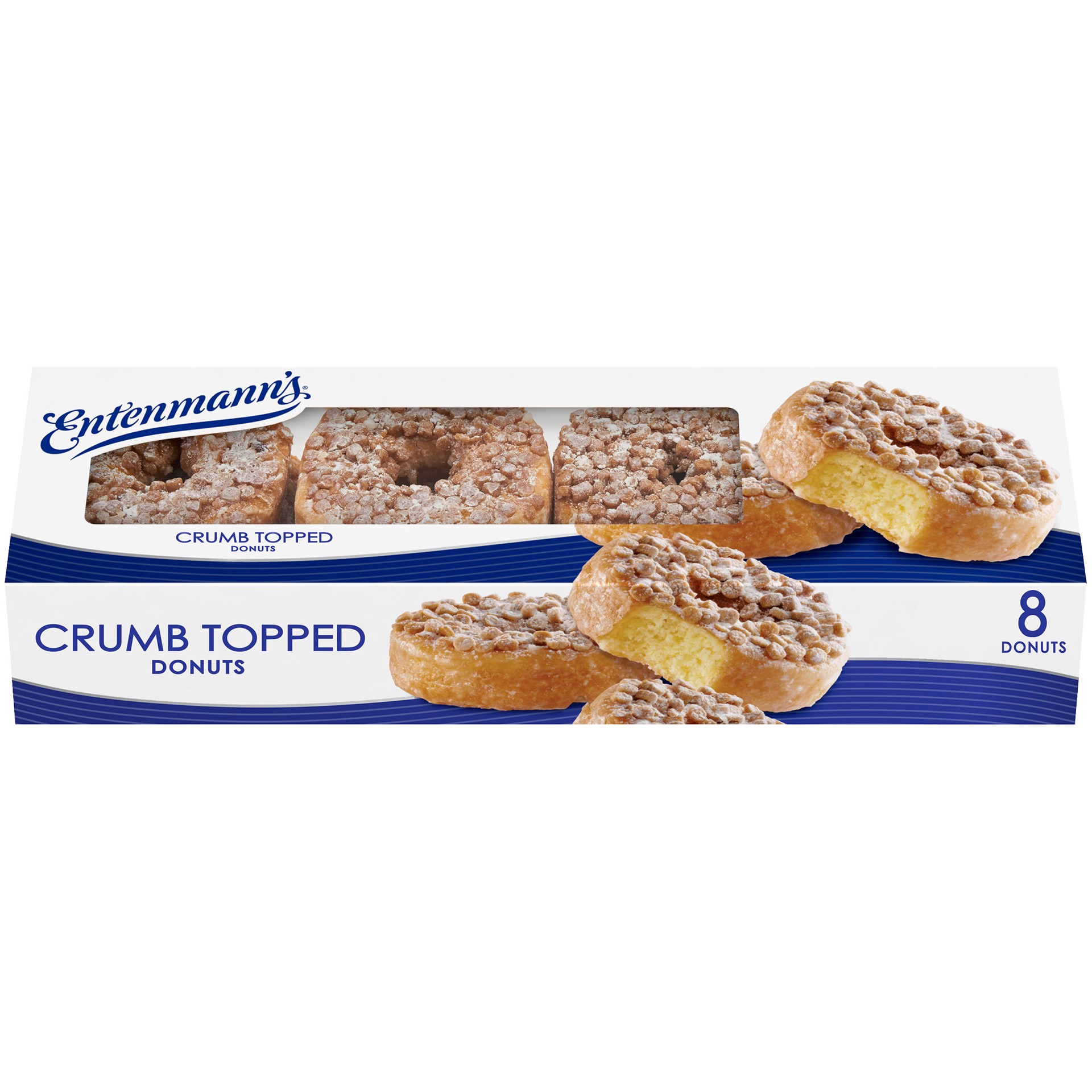 slide 1 of 9, Entenmann's Crumb Topped Donuts, 8 count, 8 ct