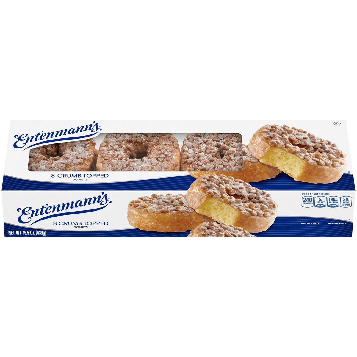 slide 1 of 5, Entenmann's Crumb Topped Donuts, 8 ct