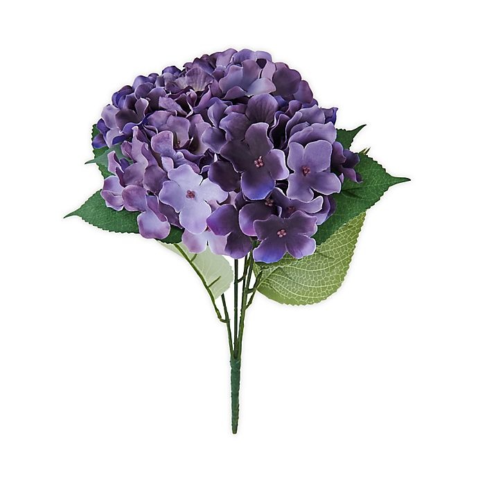 slide 1 of 2, Elements Faux Hydrangea Bouquet - Plum, 18 in