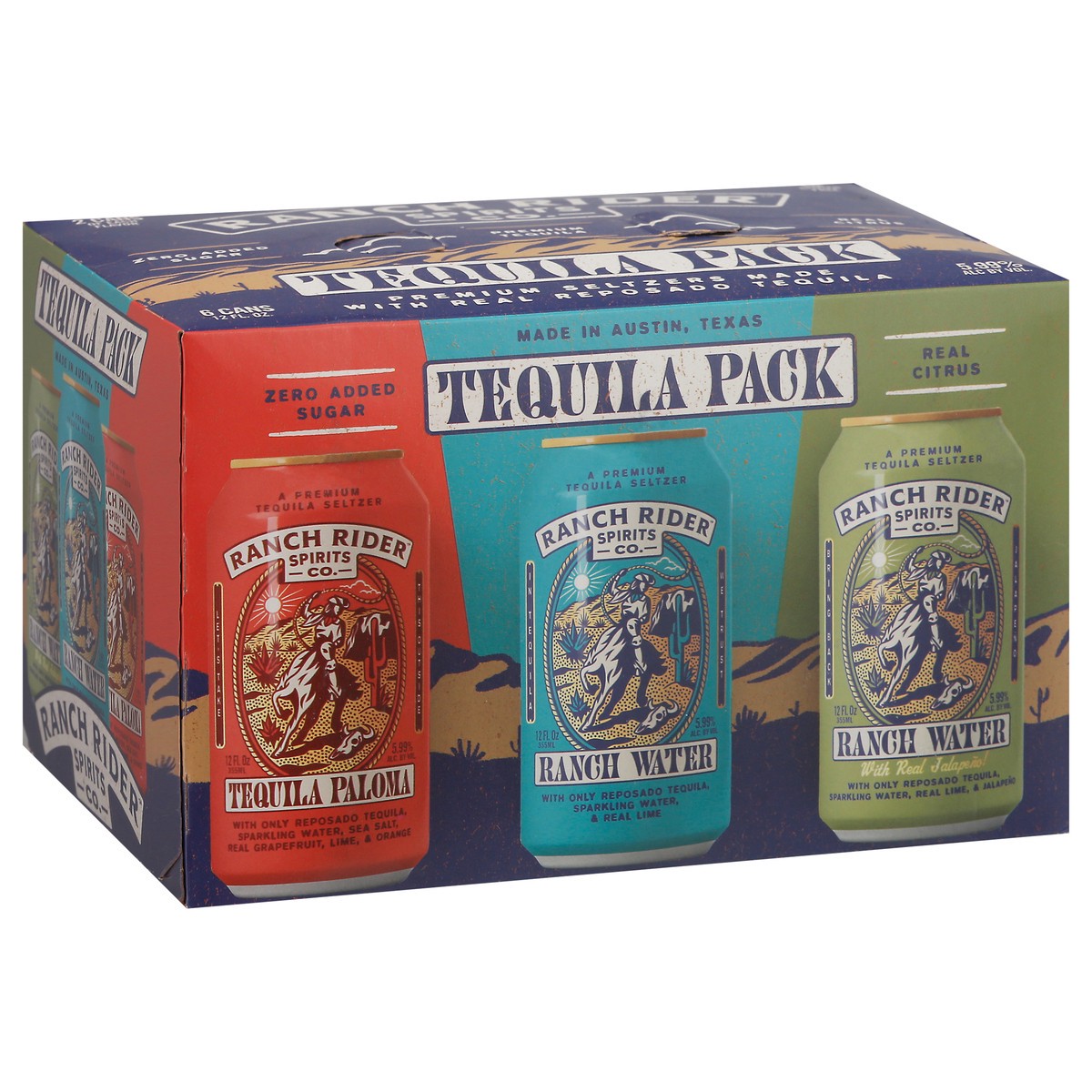 slide 2 of 13, Ranch Rider Spirits Co. Tequila Pack Seltzer 6 - 12 fl oz Cans, 