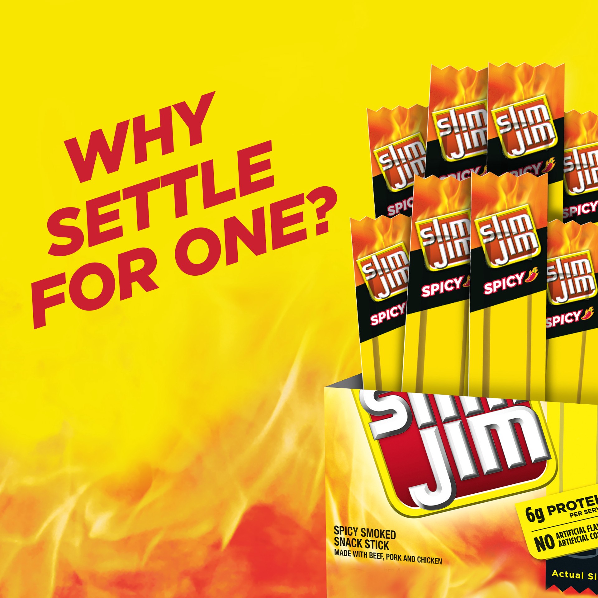 slide 4 of 5, Slim Jim Spicy Snack Size Sticks, 3.92 OZ Meat Snacks, 14 Count Box, 14 ct