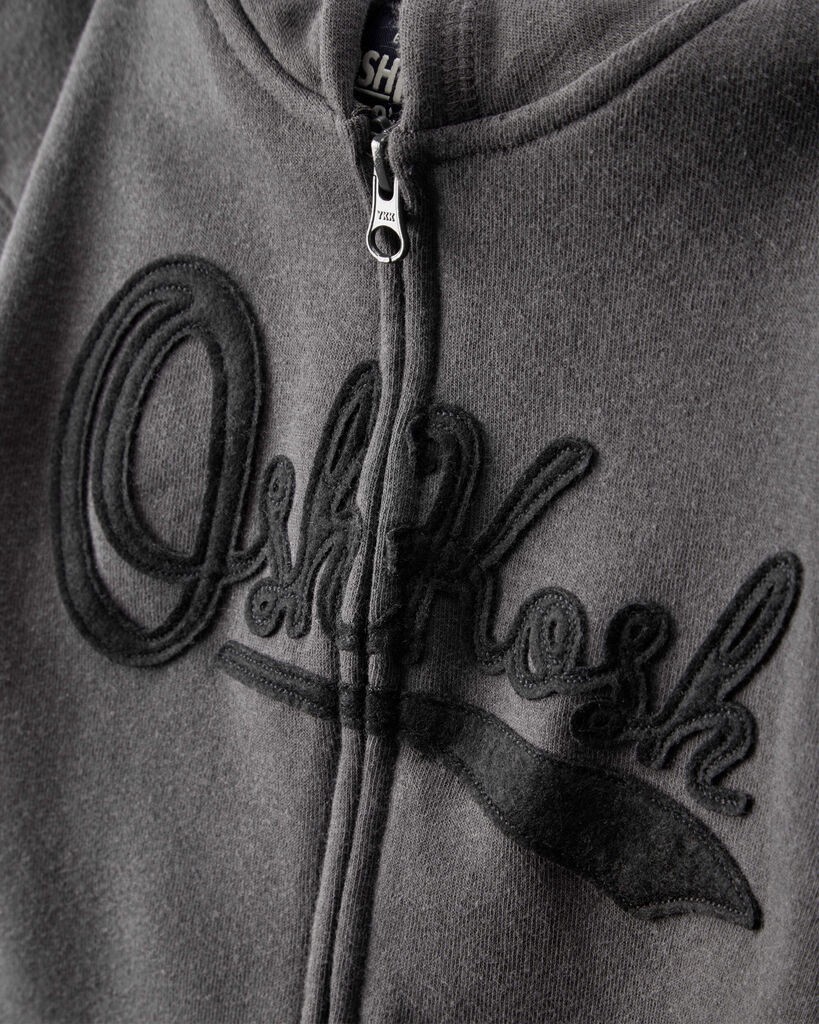 slide 2 of 3, Oshkosh Boys OshKosh Fleece Logo Zip Jacket - Black Black 7, 1 ct