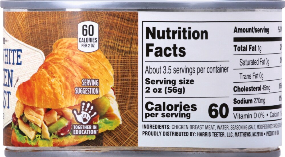 slide 4 of 4, Harris Teeter™ Canned White Meat Chicken, 12.5 oz