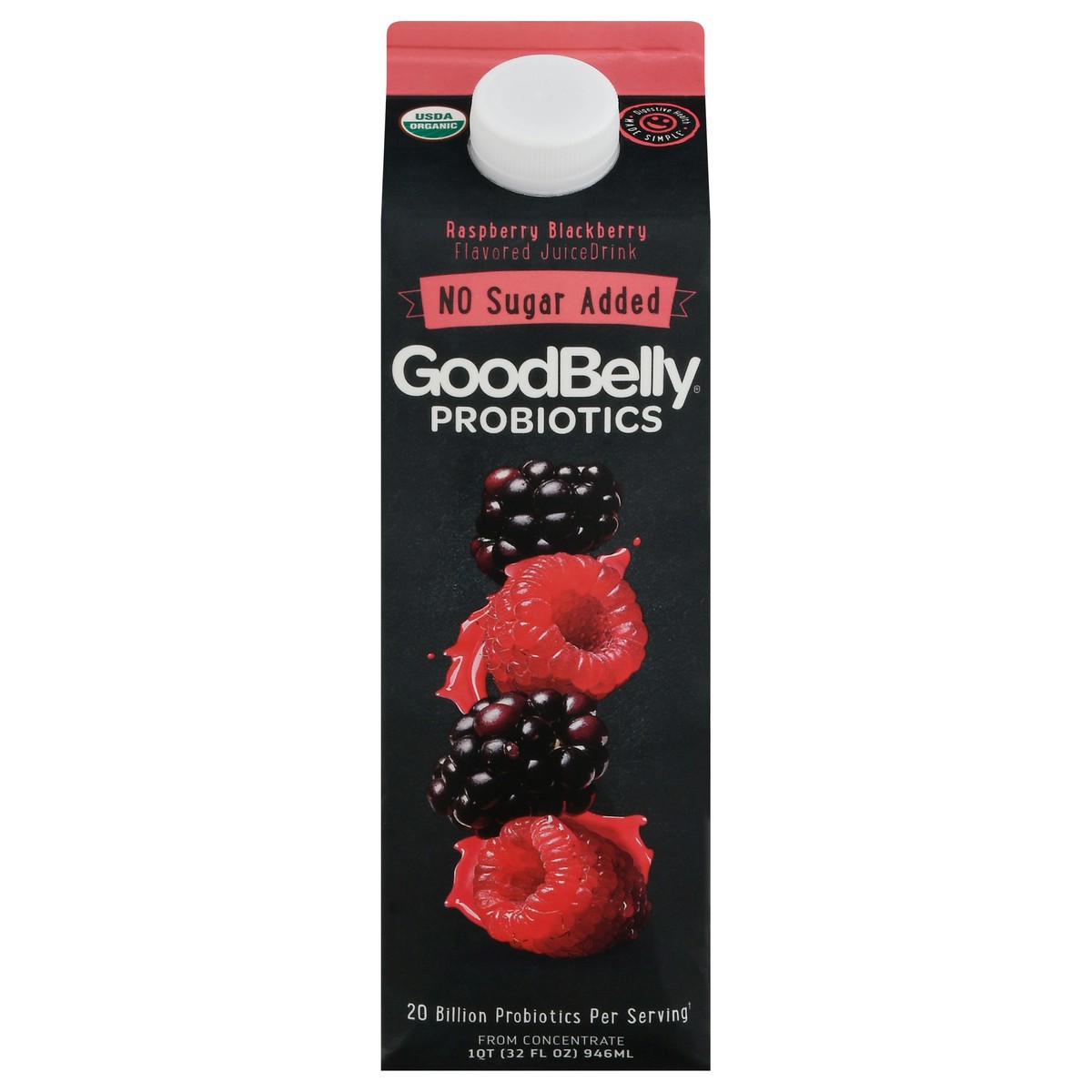 slide 1 of 9, GoodBelly Probiotics Raspeberry Blackberry Juice Drink 32 fl oz, 32 fl oz