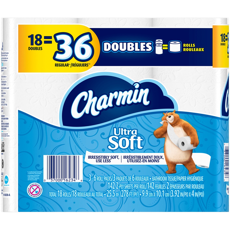 slide 1 of 1, Charmin Ultra Soft Toilet Paper, 18 ct