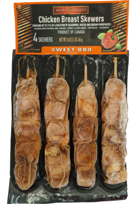 slide 1 of 1, Marcangelo Foods Sweet BBQ Chicken Skewer, 16 oz